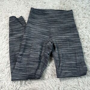 Lululemon Align Pant II 25" Mini Space Dye Herringbone Heathered Black White